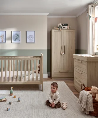 Atlas 3 Piece Cot Bed Range with Dresser and Wardrobe