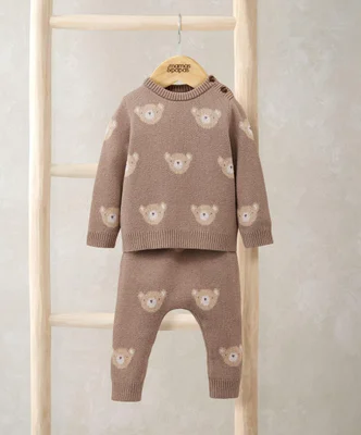 Bear Jacquard Knit Set