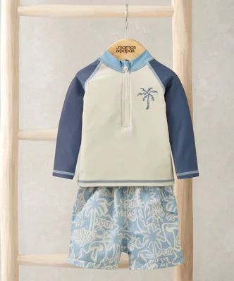 Board Shorts & Long-sleeved Top Outfit Set