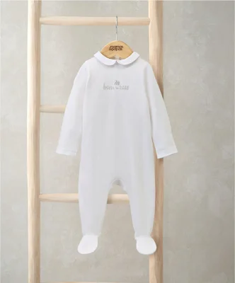 Born in 2026 Embroidered All In One - White / Tiny Baby