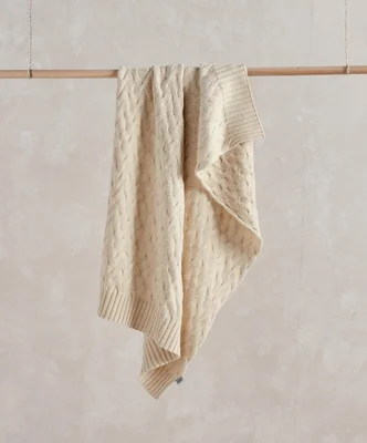 Mamas & Papas Small Knitted Blanket Welcome to the World Duckling Cable