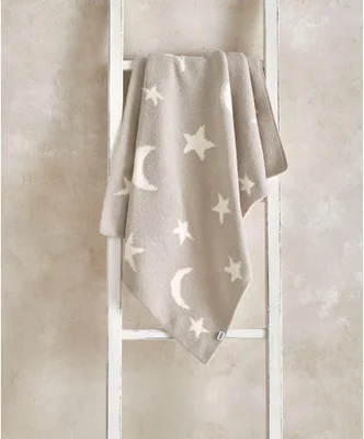 Chenille Blanket - Neutral Moon/Star