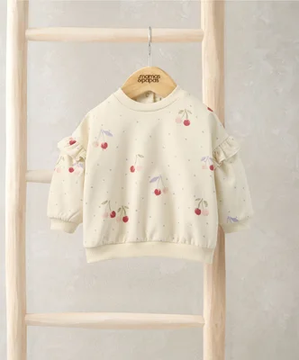 Cherry Sweatshirt - Cream / 0-3 Months