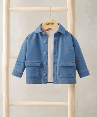 Denim Shacket & T-Shirt