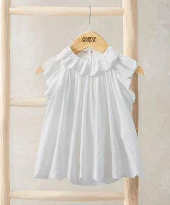 Embroidered Frill Bodysuit Dress