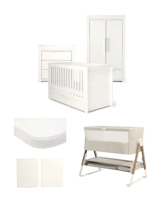 Franklin 6-Piece Nursery Bundle with Lua Bedside Crib