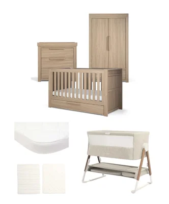 Franklin 6-Piece Nursery Bundle with Lua Bedside Crib