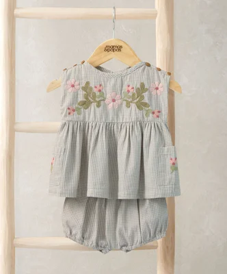 Gingham Top & Shorts Outfit Set