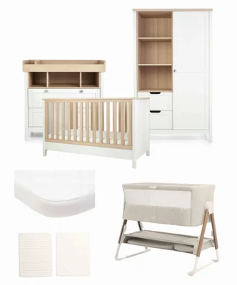 Harwell 6-Piece Nursery Bundle with Lua Bedside Crib
