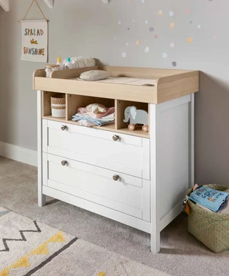 Harwell Dresser Changer - White/Natural