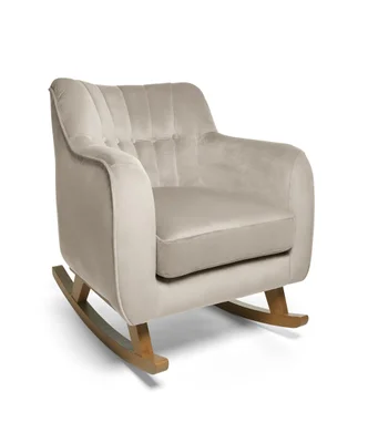 Hilston Nursing Chair in Velvet - Latte