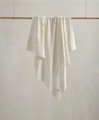 Knitted Blanket - Pointelle - Cream