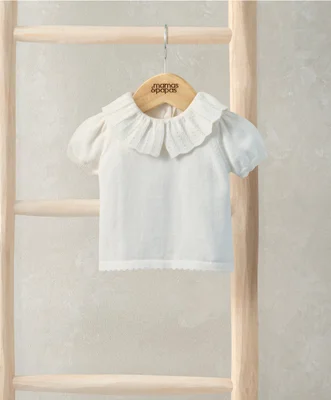 Knitted White Top - White / 0-3 Months