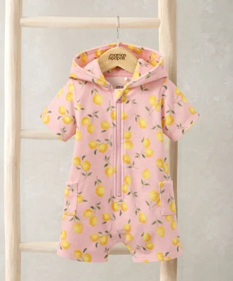 Lemon Print Towel Romper