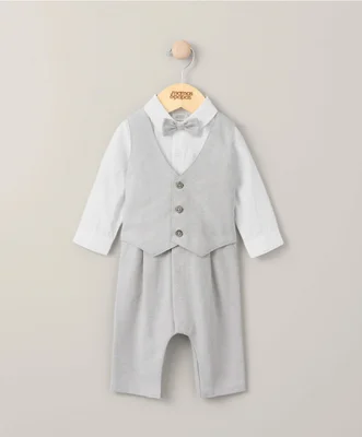 Linen Waistcoat Mock Romper