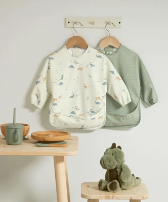 Long-sleeved Bibs - Dino Stripe