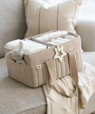 Nappy Caddy - Leaf - Cashmere Waffle