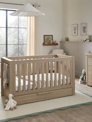 Mamas & Papas Oak Effect Franklin Cot Bed - Size ONE