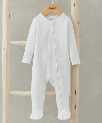 Organic Cotton Ribbed Sleepsuit