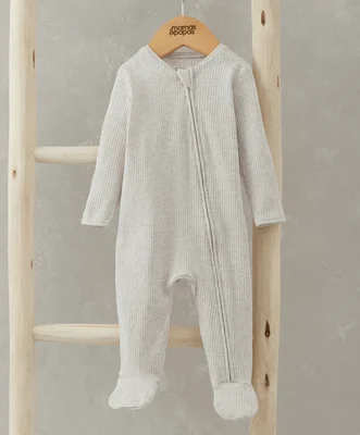 Organic Cotton Ribbed Sleepsuit