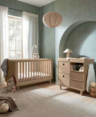 Oska 2 Piece Cotbed Set with Narrow Dresser Changer