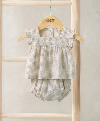 Pink Gingham Blouse & Bloomers