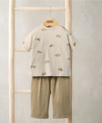 Rhino Ribbed T-Shirt & Trousers Outfit Set