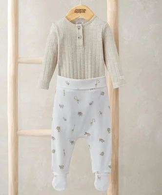 Ribbed Safari Bodysuit & Leggings Set