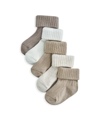 Sand Ribbed Socks (Pack of 5) - 6-12 Months