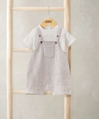 Shortie Dungarees & Bodysuit - 0-3 Months