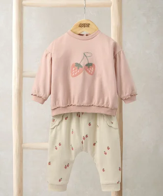 Strawberry Top & Joggers Outfit Set