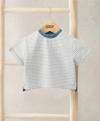 Stripped Smart T-Shirt - White / 0-3 Months