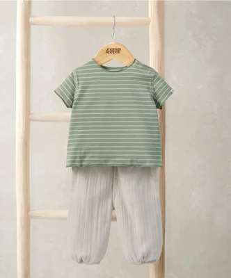 Stripped T-Shirt & Trouser Outfit Set