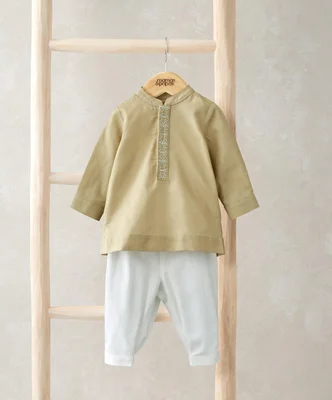 Tunic & Trousers Set - Beige / 0-3 Months