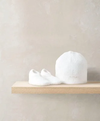 Waffle Knit Hat & Booties Set