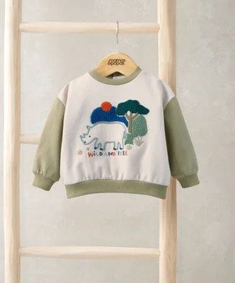 Wild & Free Sweatshirt - Beige / 3-6 Months
