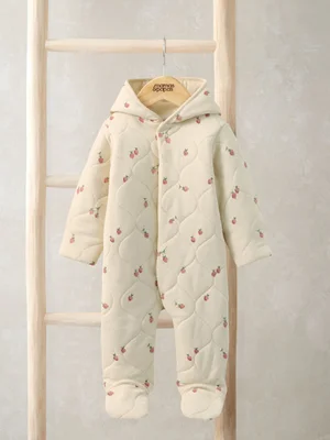 Mamas & Papas Cream Strawberry Pramsuit