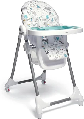 Mamas & Papas Snax Adjustable Baby High Chair for 6 Months Plus, Toddlers, Reclining, Foldable Highchair with Wipeable Removable Tray, Baby Feeding Chair, 108 x 84 x 59 cm - Happy Planet / 1 Count (Pack of 1)