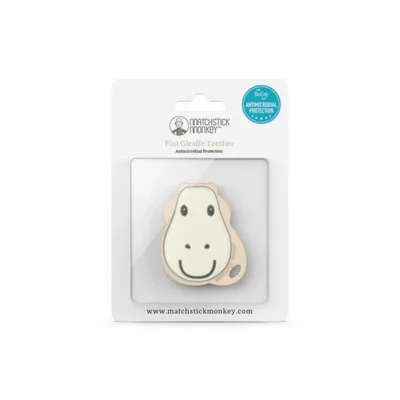 Matchstick Monkey Flat Giraffe Teether - Giraffe (Beige/ Cream) - Beige