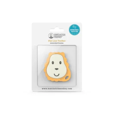 Matchstick Monkey Flat Lion Teether - Lion (Yellow/ Orange)