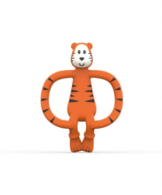 Matchstick Monkey, Antimicrobial Silicone Teether & Gel Applicator, Easy to Grip, BPA Free, 3 Months Old+, 11 cm, Teddy Tiger