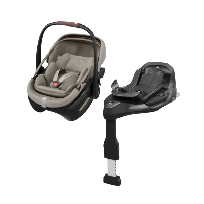 Maxi Cosi Coral Slide Pro Group 0+ Car Seat & Familyfix Slide Pro Base Bundle - Oak Truffle