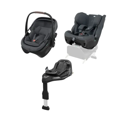 Maxi Cosi Coral Slide Pro, Pearl XL Slide Pro and Familyfix Slide Pro Bundle - Moon Graphite/Authentic Graphite