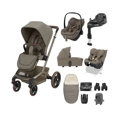 Maxi Cosi Fame 10 Piece Premium Family Travel System - Oak Truffle