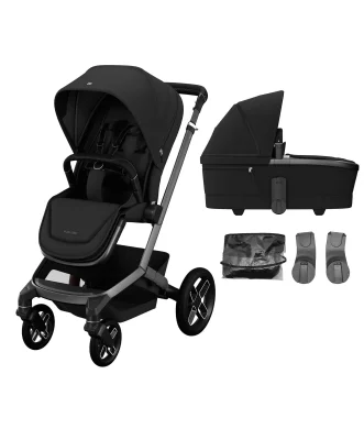 Maxi Cosi Fame Pushchair & Carrycot - Black with Black Wheels