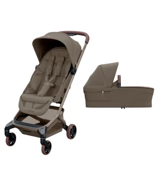 Maxi Cosi Maxi-Cosi Fame Cabin Pushchair With Carrycot & Raincover - Truffle Lightweight Travel Stroller Lie-Flat Seat Safe Baby Ride Compact Travel B