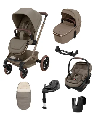 Maxi Cosi Maxi-Cosi Fame Pushchair & Carrycot with Maxi-Cosi Coral Slide Pro Car Seat - Oak Truffle