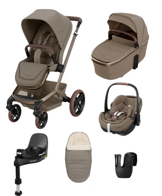Maxi Cosi Maxi-Cosi Fame Pushchair & Carrycot with Maxi-Cosi Pebble Slide Pro Car Seat - Oak Truffle