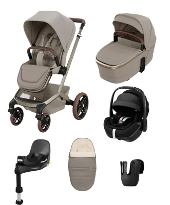 Maxi Cosi Maxi-Cosi Fame Pushchair & Carrycot with Maxi-Cosi Pebble Slide Pro Car Seat - Saphire Sand