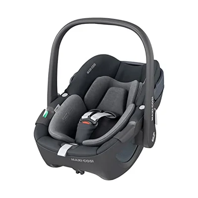 Maxi-Cosi Pebble 360 i-Size, Baby Car Seat, 360 Car Seat Newborn, 0-15 Months (40-83 cm), One-Hand Rotation, ClimaFlow, Easy-in Harness, G-Cell Side Impact Protection, Essential Graphite - Essential Graphite
